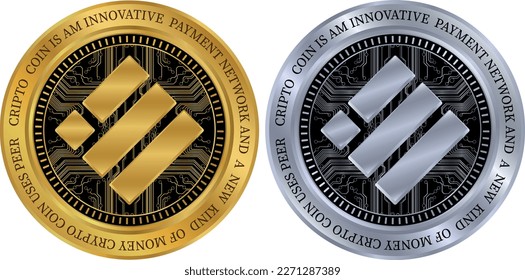 binance usd-busd coin vector illustrations. vector crypto coins.