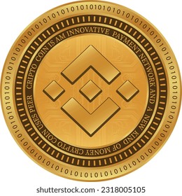 binance-bnb coin vector illustrations. 3d illustration.