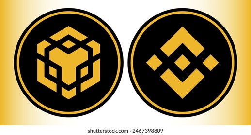 binance-bnb cryptocurrency logos on abstract background. 3d illustrations.