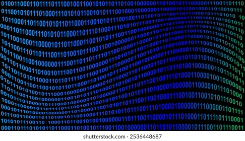 plano de fundo tecnológico ondulado 0 e 1 binário. plano de fundo techno espaço cibernético refletindo hacking, tecnologia, computação em nuvem, brainstorming, conceito de desenvolvedor etc.
