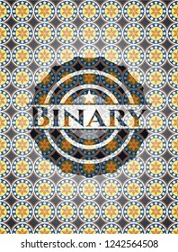 Binary arabesque badge. arabic decoration.