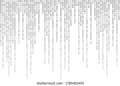 Binary Background. Abstract Backdrop. Black and White Data Pattern. Vector illustration