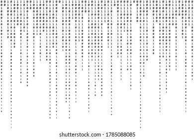 Binary Background. Abstract Data Texture. Black and White Computer Backdrop. Vector illustration
