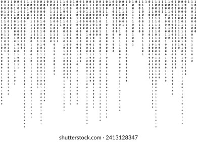 Binary Background. Black and White Code Backdrop. Computer One and Zero Pattern. Vector illustration