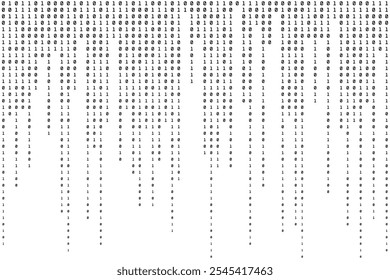 Binary Background. Black and White Computer Backdrop. Digital Abstract Pattern. Vector illustration
