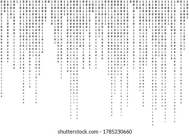 Binary Background. Black and White Digital Texture. One and Zero Pattern. Vector illustration
