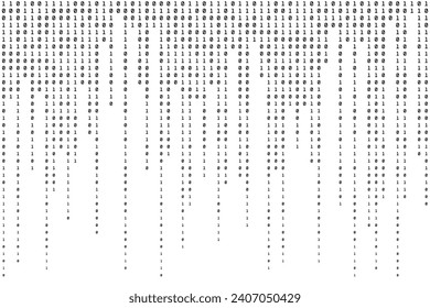 Binary Background. Code Data Texture. Black and White Pattern. Vector illustration