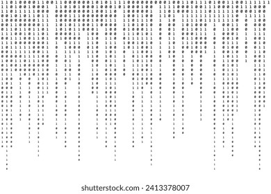 Fondo Binario. Textura de datos de código. Fondo blanco y negro. Ilustración del vector