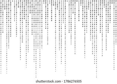 Binary Background. Data Backdrop. Black and White Code Pattern. Vector illustration