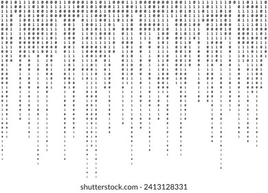 Fondo Binario. Patrón de datos. Textura de código blanco y negro. Ilustración del vector