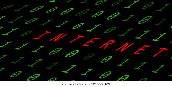 binary background with internet sign on black background
