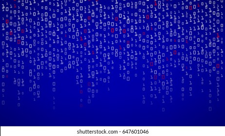 Binary Background. Running Numbers. Abstract Background. Vector Illustration
