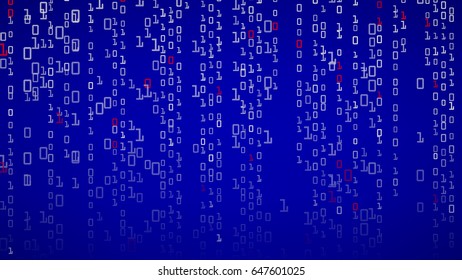 Binary Background. Streaming Binary Code. Coding Or Hacker Concept. Vector Illustration
