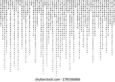 Binary Background. Technology Computer Backdrop. Code Black and White Pattern. Vector illustration