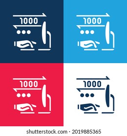 Binary blue and red four color minimal icon set