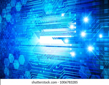binary circuit board future technology, blue cyber security concept background, abstract hi speed digital internet.motion move blur. vector