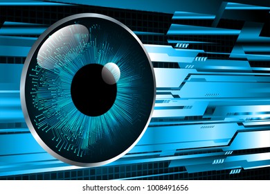 binary circuit board future technology, blue eye cyber security concept background, abstract hi speed digital internet.motion move blur. pixel vector