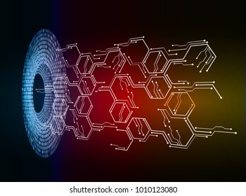 binary circuit board future technology, blue red cyber security concept background, abstract hi speed digital internet.motion move blur. vector