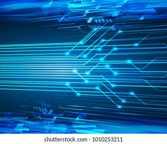 binary circuit board future technology, blue cyber security concept background, abstract hi speed digital internet.motion move blur. vector