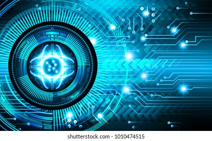 binary circuit board future technology, blue eye cyber security concept background, abstract hi speed digital internet.motion move blur. pixel vector