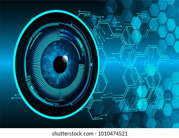 binary circuit board future technology, blue eye cyber security concept background, abstract hi speed digital internet.motion move blur. pixel vector