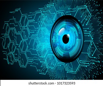 binary circuit board future technology, blue eye cyber security concept background, abstract hi speed digital internet.motion move blur. pixel vector