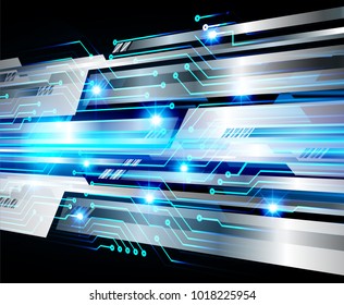 binary circuit board future technology, blue cyber security concept background, abstract hi speed digital internet.motion move blur. pixel vector