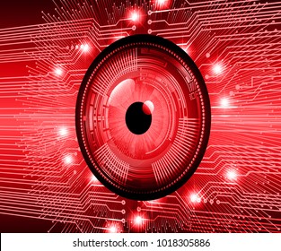 binary circuit board future technology, red eye cyber security concept background, abstract hi speed digital internet.motion move blur. pixel vector