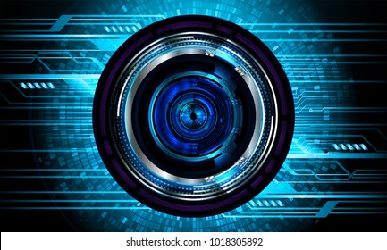 binary circuit board future technology, blue eye cyber security concept background, abstract hi speed digital internet.motion move blur. pixel vector