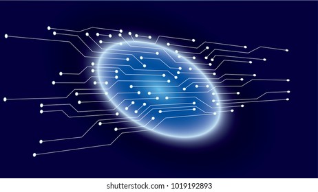 binary circuit board future technology, blue cyber security concept background, abstract hi speed digital internet.motion move blur. pixel vector.