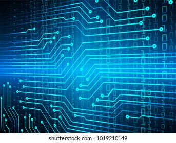 binary circuit board future technology, blue cyber security concept background, abstract hi speed digital internet.motion move blur. pixel vector