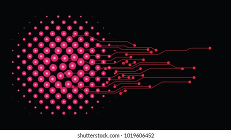 binary circuit board future technology, blue cyber security concept background, abstract hi speed digital internet.motion move blur. pixel vector.