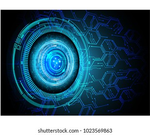 binary circuit board future technology, blue eye cyber security concept background, abstract hi speed digital internet.motion move blur. pixel vector
