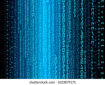 binary circuit board future technology, blue cyber security concept background, abstract hi speed digital internet.motion move blur. pixel vector