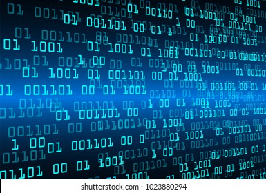 binary circuit board future technology, blue cyber security concept background, abstract hi speed digital internet.motion move blur. pixel vector