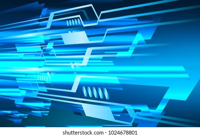 binary circuit board future technology, blue cyber security concept background, abstract hi speed digital internet.motion move blur. pixel  arrow vector