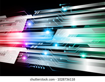 binary circuit board future technology, blue red silver cyber security concept background, abstract hi speed digital internet.motion move blur. pixel vector