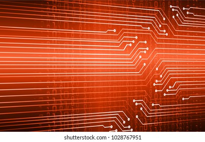 binary circuit board future technology, orange cyber security concept background, abstract hi speed digital internet.motion move blur. pixel vector