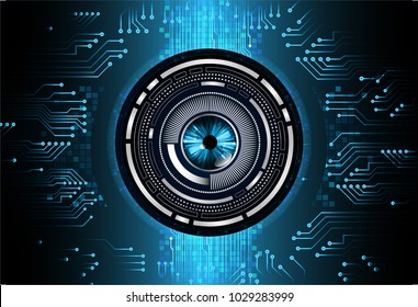 binary circuit board future technology, blue eye cyber security concept background, abstract hi speed digital internet.motion move blur. pixel vector