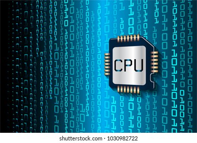 binary circuit board future technology, blue cyber security concept background, abstract hi speed digital internet.motion move blur. CPU computer pixel vector