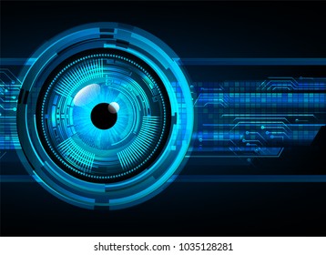 binary circuit board future technology, blue eye cyber security concept background, abstract hi speed digital internet.motion move blur. pixel vector