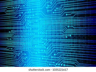 binary circuit board future technology, blue cyber security concept background, abstract hi speed digital internet.motion move blur. pixel vector