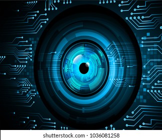 binary circuit board future technology, blue eye cyber security concept background, abstract hi speed digital internet.motion move blur. pixel vector