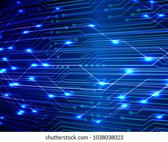 binary circuit board future technology, blue cyber security concept background, abstract hi speed digital internet.motion move blur. pixel vector
