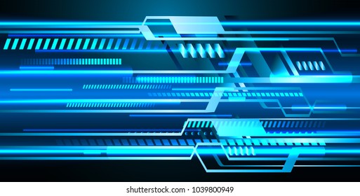 binary circuit board future technology, blue cyber security concept background, abstract hi speed digital internet.motion move blur. pixel vector
