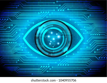 binary circuit board future technology, blue eye cyber security concept background, abstract hi speed digital internet.motion move blur. pixel vector