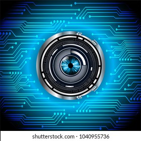 binary circuit board future technology, blue eye cyber security concept background, abstract hi speed digital internet.motion move blur. pixel vector