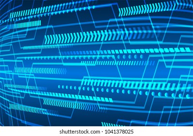 binary circuit board future technology, blue cyber security concept background, abstract hi speed digital internet.motion move blur. pixel vector
