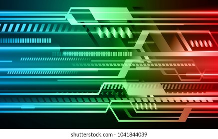 binary circuit board future technology, blue red green cyber security concept background, abstract hi speed digital internet.motion move blur. pixel vector
