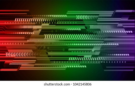 binary circuit board future technology, red green purple cyber security concept background, abstract hi speed digital internet.motion move blur. pixel vector
